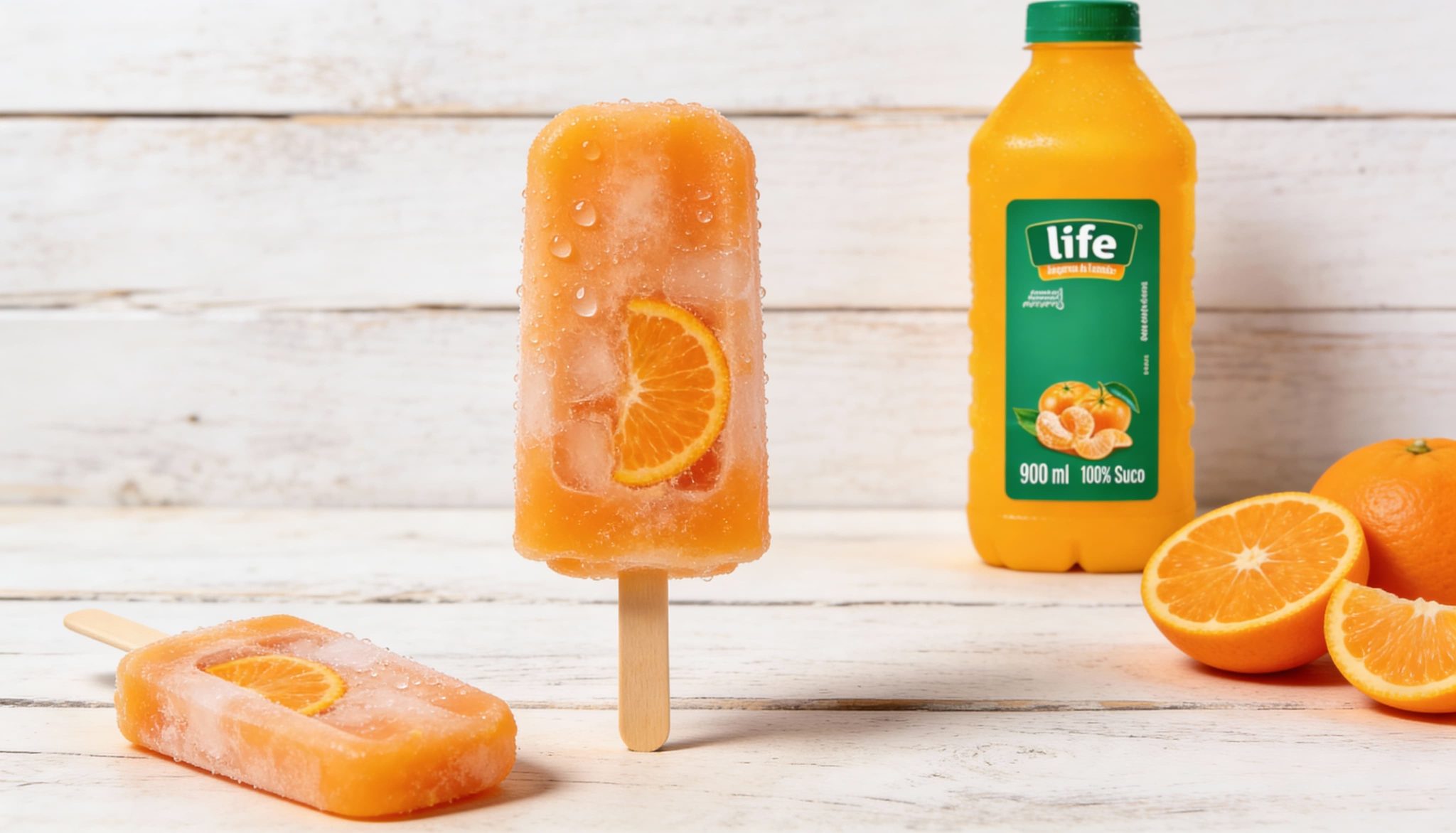 Picolé natural de tangerina Life